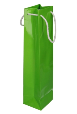 Luxe Wijntasjes Parijs Glans Groen Met Koord 10x9x40cm 10stuks