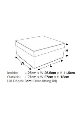 Luxueuze Geschenkdekseldoos Diamond Zwart Mat 26x25.5x11.5cm 12stuks