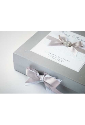 Luxueuze Magneetdozen Diamond & Satijn Zilver Mat 22x16x9.5cm 12st