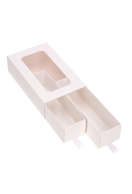 Macarondoosjes 2 Ladeboxje Wit Glans 15.5x8.6x4.5cm 10stuks
