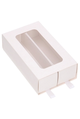 Macarondoosjes 2 Ladeboxje Wit Glans 15.5x8.6x4.5cm 10stuks
