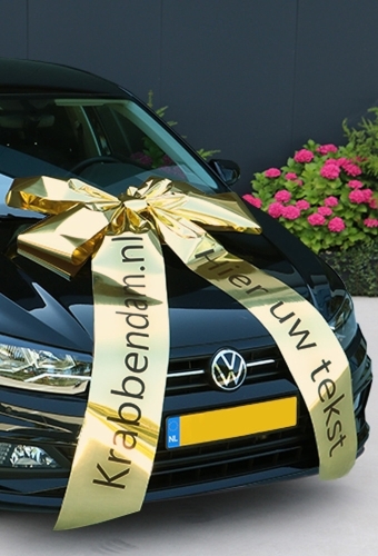 Magnum Autostrik Livorno Goud Bedrukt Met Tekst 90x60+100 cm