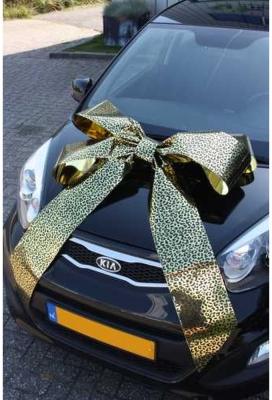 Magnum Autostrik Livorno Goud Met Panter Print Zwart 70x50+60cm