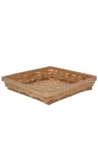 Mandje bamboe Vierkant 22x22x4cm 20stuks