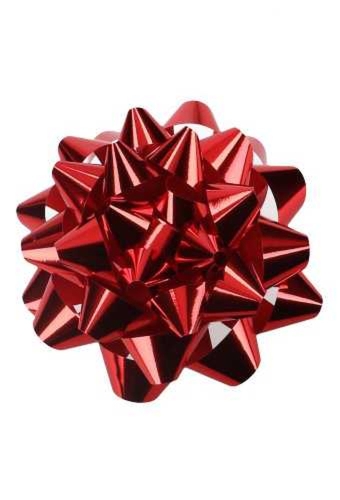 Mega Bows Strik Doorsnee 13cm Rood met plakker 12stuks