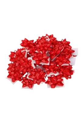 Mini Bows Strik Rond 35mm Lak Rood Met Plakker 100stuks
