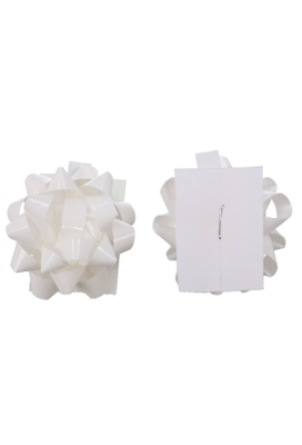 Mini Bows Strik Rond 35mm Lak Wit Met Plakker 100stuks