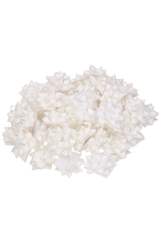 Mini Bows Strik Rond 35mm Lak Wit Met Plakker 100stuks