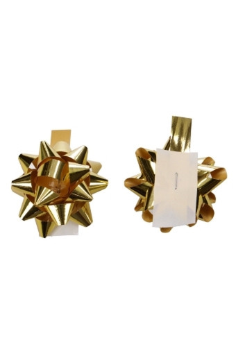 Mini Bows Strik Rond 50mm Metallic Goud Met Plakker 100stuks
