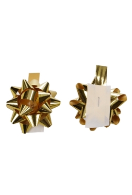 Mini Bows Strik Rond 50mm Metallic Goud Met Plakker 100stuks