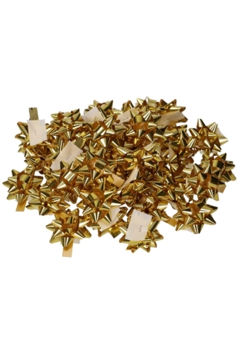 Mini Bows Strik Rond 50mm Metallic Goud Met Plakker 100stuks