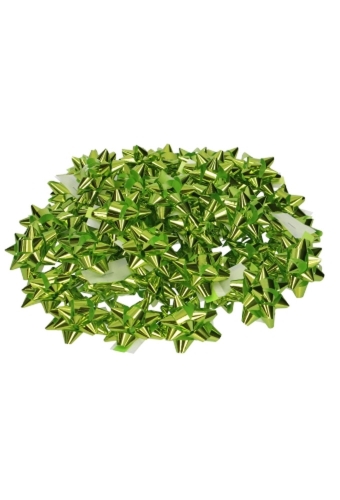 Mini Bows Strik Rond 50mm Metallic Lime Groen Met Plakker 100stuks