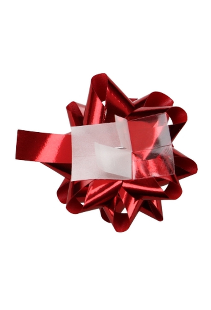 Mini Bows Strik Rond 50mm Metallic Rood Met Plakker 100stuks