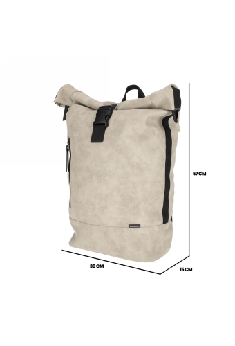 Norlander Nubuck Rol Rugtas Taupe 30x15x57cm 1stuks