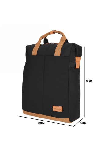 Norlander Shopper Rugtas Austin Zwart 30x14x40cm 1stuks