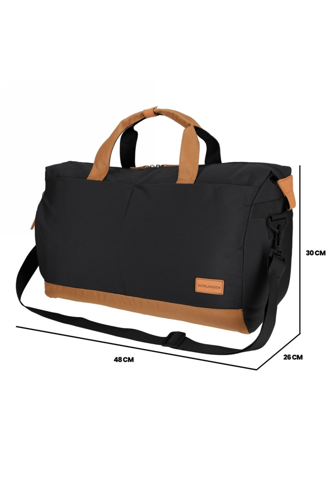 Norlander Weekendtas Austin Zwart 48x26x30cm 1stuks