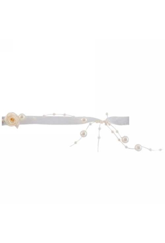 Organza Lint Balletjes & Roosjes Champagne 10mm x 5meter