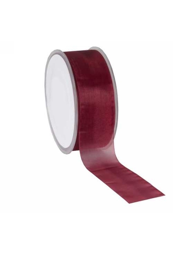 Organza Lint Bordeaux 38mm x 50 meter.