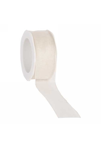 Organza Lint Met IJzerdraad Creme 38mm x 20 meter