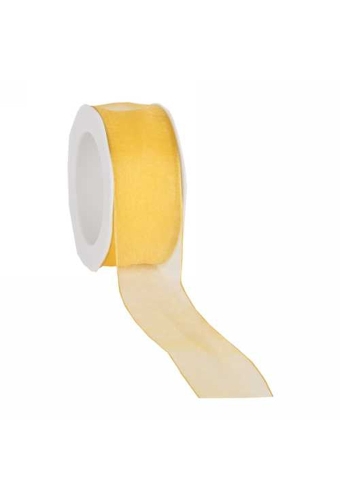Organza Lint Met IJzerdraad Geel 38mm x 20 meter