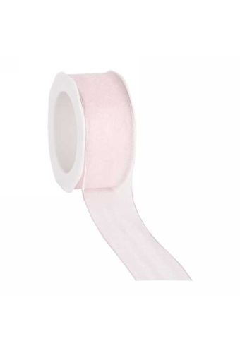 Organza Lint Met IJzerdraad Licht Roze 38mm x 20 meter