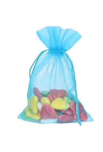 Organza zakjes Aqua Blauw Groot 17x24cm 10stuks