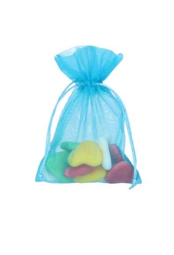 Organza zakjes Aqua Blauw Medium 12x17cm 10stuks