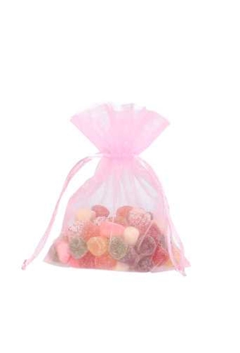 Organza zakjes Baby Roze Medium 12x17cm 10stuks