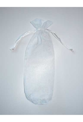 Organza zakjes Flesje 5x24cm Wit 10 stuks