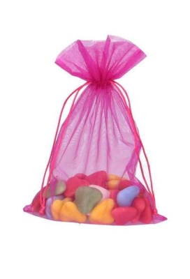 Organza zakjes Fuchsia Groot XL 20x30cm 10stuks