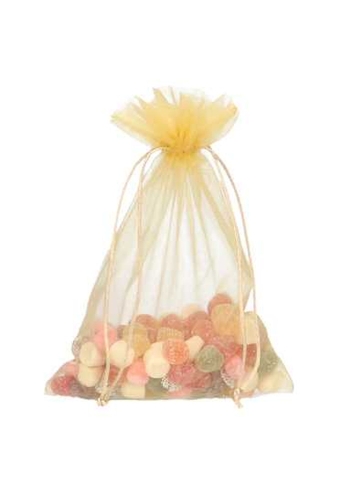 Organza zakjes Goud Groot 17x24cm 10stuks