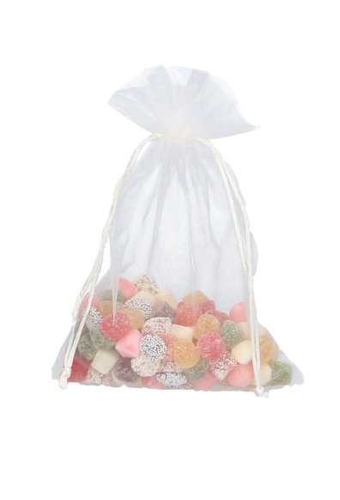 Organza zakjes Ivoor Groot 17x24cm 10stuks