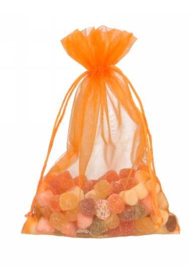 Organza zakjes Oranje Groot 17x24cm 10stuks