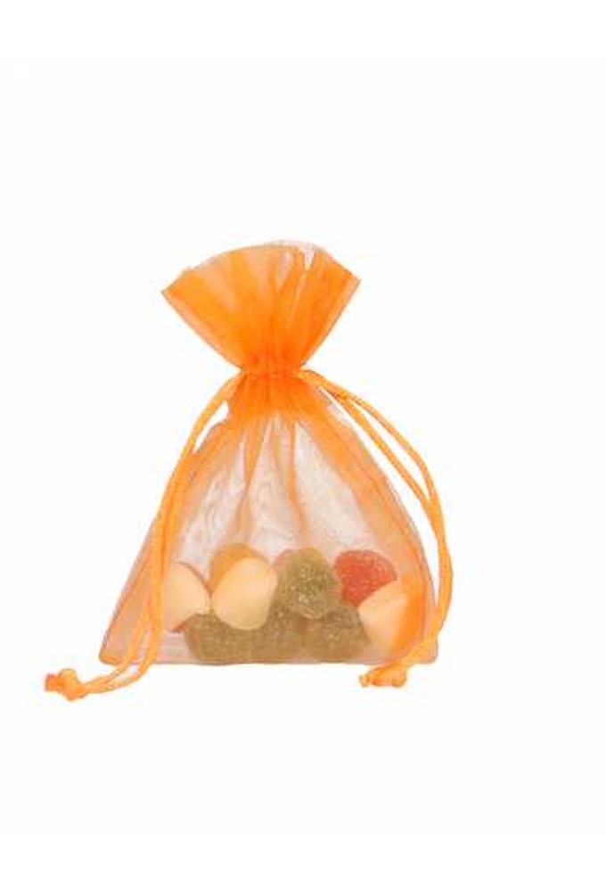 Organza zakjes Oranje Klein 9x12.5cm 10stuks