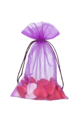 Organza zakjes Paars Groot 17x24cm 10stuks