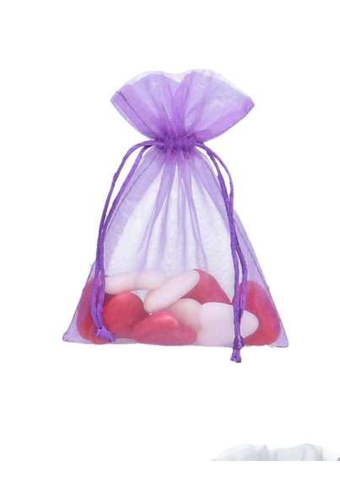 Organza zakjes Paars Medium 12x17cm 10stuks