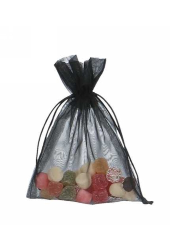 Organza zakjes Zwart Medium 12x17cm 10stuks