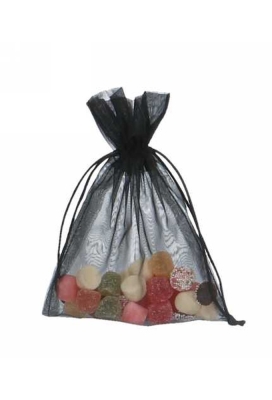 Organza zakjes Zwart Medium 12x17cm 10stuks