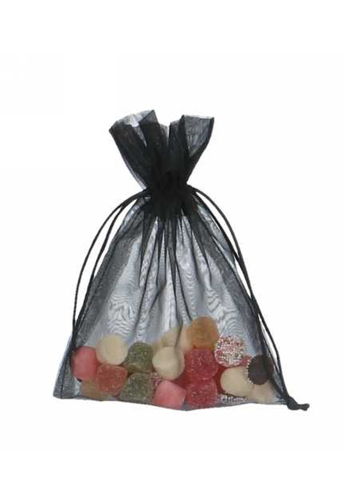 Organza zakjes Zwart Medium 12x17cm 10stuks
