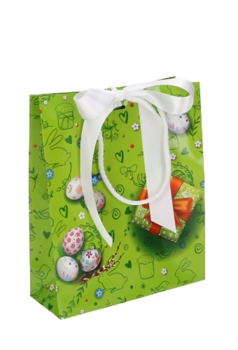 Paastasjes Happy Easter Bunny Met Lintgleuf 19x7x23cm 10stuks