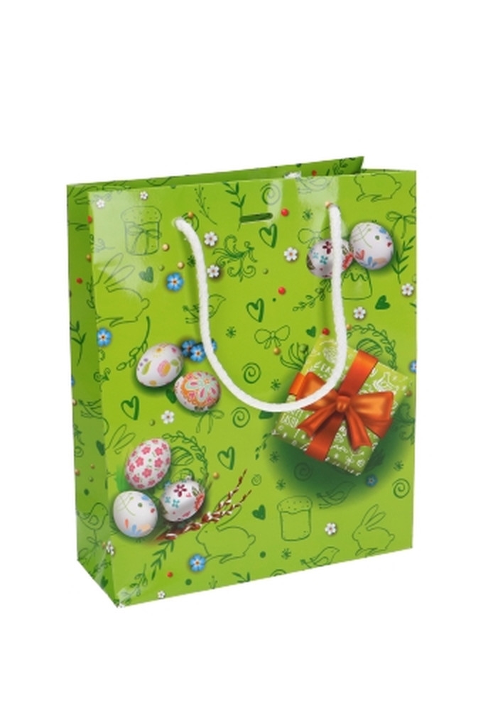 Paastasjes Happy Easter Bunny Met Lintgleuf 19x7x23cm 10stuks