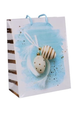 Paastasjes Paas Ei Blauw Groot  26.5x12.5x32.5cm 12stuks