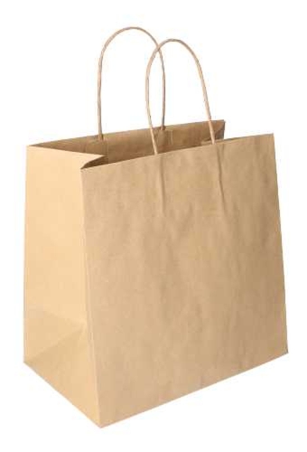 Papieren Draagtas Kassel Met Handvat Bio Kraft 25x15x24cm 15stuks OP IS OP
