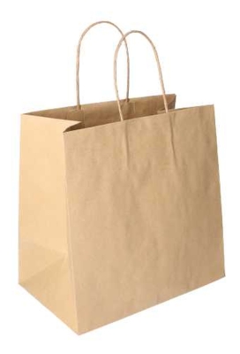 Papieren Draagtas Kassel Met Handvat Bio Kraft 25x15x24cm 15stuks OP IS OP