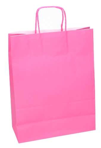 Papieren Draagtas Kassel Met Handvat Fuchsia 18x8x22cm 50stuks