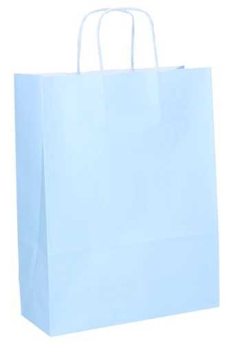 Papieren Draagtas Kassel Met Handvat L Blauw A4 22x10x29cm 50stuks