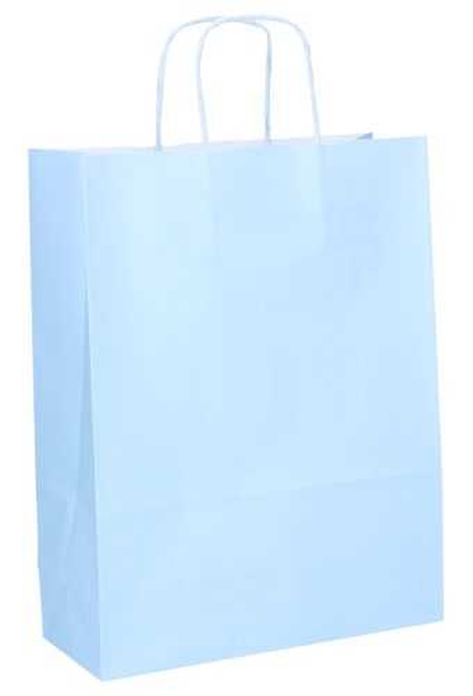 Papieren Draagtas Kassel Met Handvat L Blauw A4 22x10x29cm 50stuks