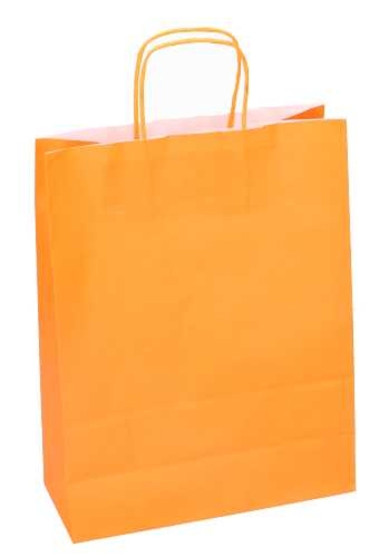 Papieren Draagtas Kassel Met Handvat Oranje A4 22x10x31cm 50stuks