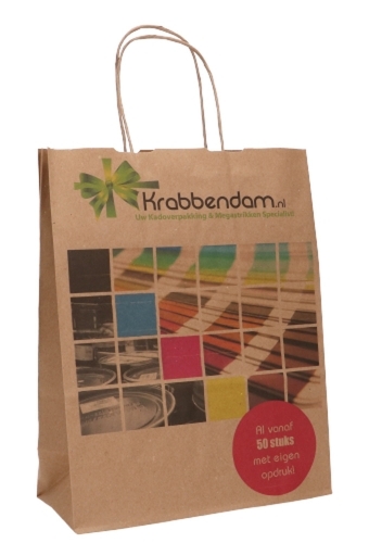 Papieren Tassen Kraft Digitaal Bedrukt & Handvat  A4 24x11x31cm 50st
