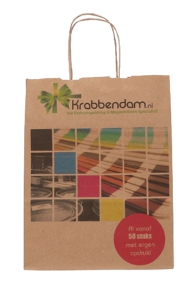 Papieren Tassen Kraft Digitaal Bedrukt & Handvat  A4 24x11x31cm 50st